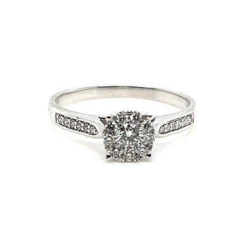 9ct WHITE GOLD DIAMOND DRESS RING TDW: 0.45ct VAL $2299