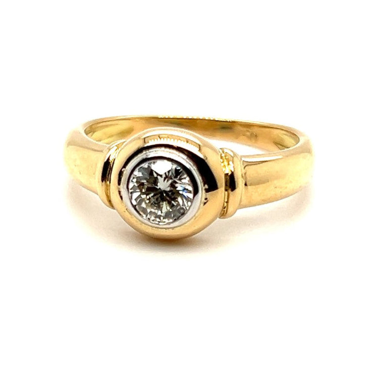 18ct GOLD BEZEL-SET 0.50ct DIAMOND SOLITAIRE RING VAL $3899