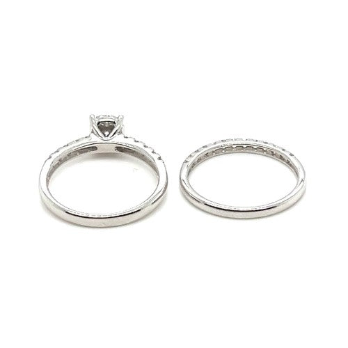 9ct WHITE GOLD DIAMOND BRIDAL SET TDW: 0.75cts VAL: $2799