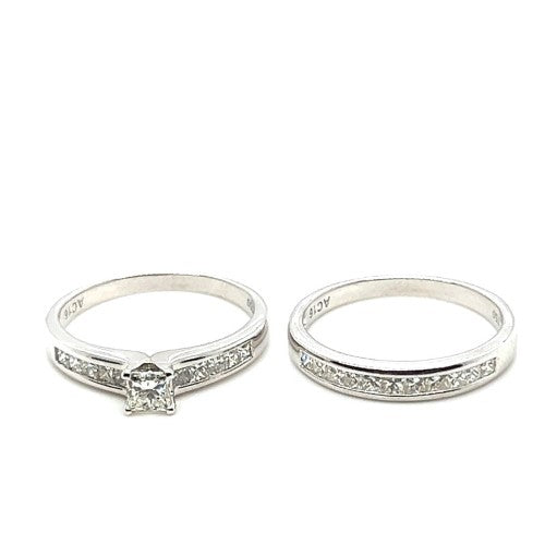 18ct WHITE GOLD DIAMOND BRIDAL SET TDW: 0.775ct VAL: $4199