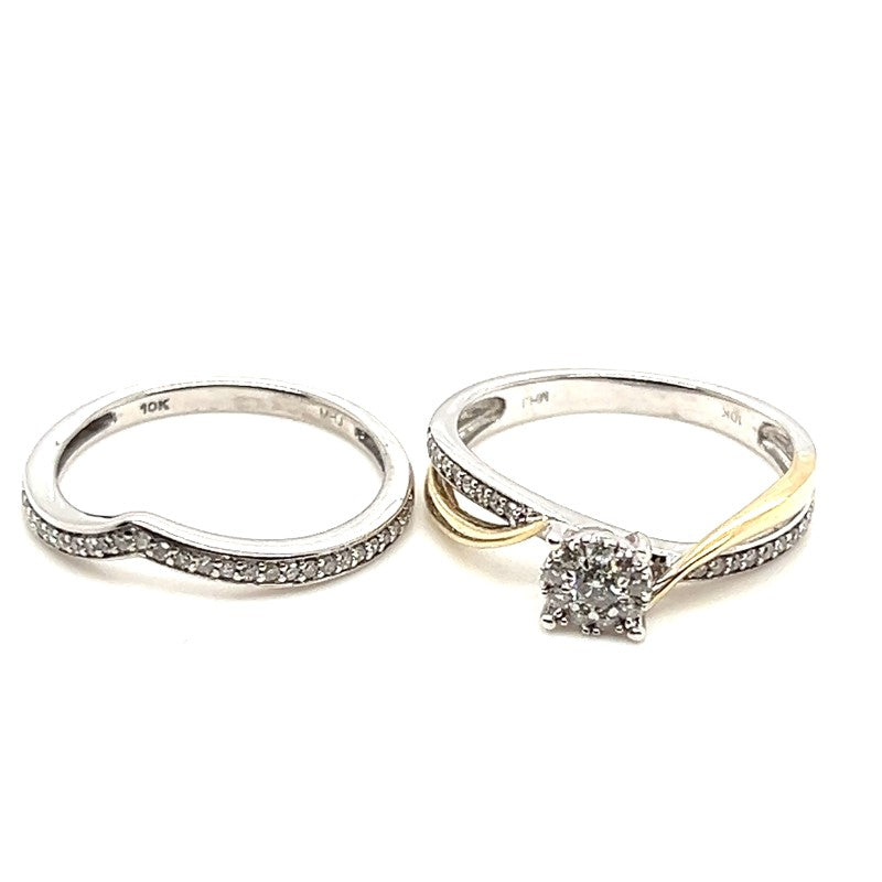 10ct GOLD DIAMOND BRIDAL SET TDW 0.50ct VAL $2399