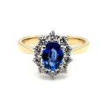 14ct GOLD 1ct CEYLON SAPPHIRE & 0.5ct DIAMOND RING VAL $4399