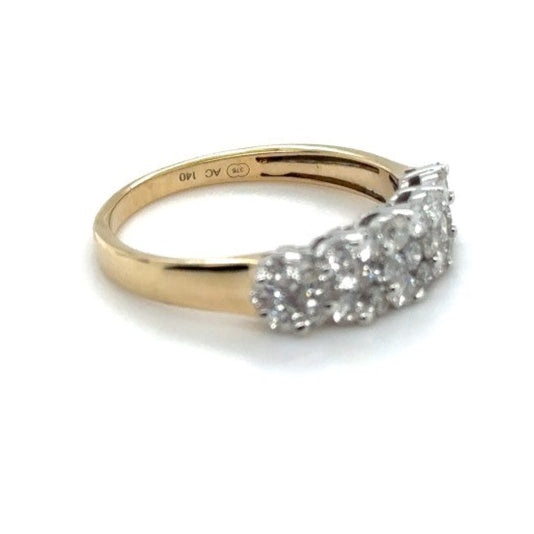 9ct GOLD DIAMOND DRESS RING TDW: 1.00cts VAL: $2999