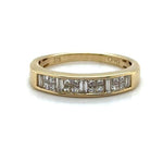 9ct GOLD PRINCESS & BAGUETTE DIAMOND RING TDW:0.36ct VAL$1599