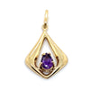 9CT YELLOW GOLD AMETHYST SET IN DROP STYLE PENDANT