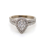 18CT WHITE GOLD FLOW UP STYLE DIAMOND BRIDAL SET VALUED @ $4899