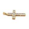 9CT YELLOW & WHITE GOLD DIAMOND CROSS PENDANT