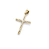 9CT YELLOW GOLD CUBIC ZIRCONIAS CLAW SET IN CROSS PENDANT