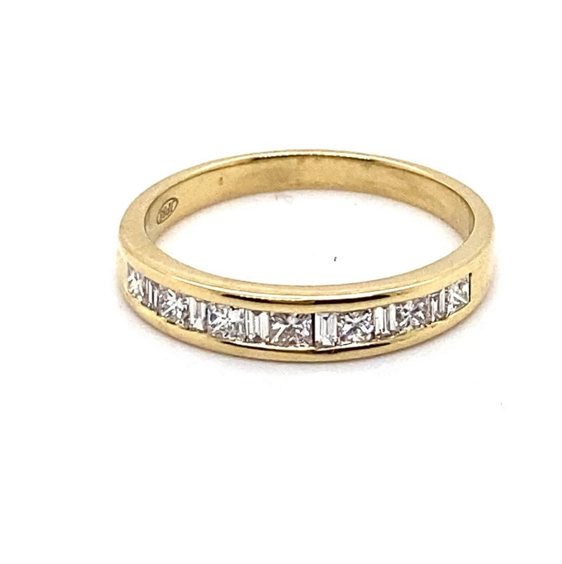 9CT YELLOW GOLD CHANNEL SET DIAMOND DRESS RING VALUED @ $1599