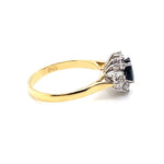 18CT YELLOW & WHITE GOLD AUSTRALIAN SAPPHIRE & DIAMOND DRESS RING VALUED @ $3299