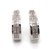 9CT WHITE GOLD DIAMONDS SET IN HUGGIE STYLE EARRINGS