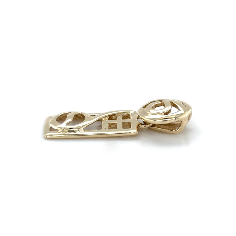 9ct YELLOW GOLD PATTERNED PENDANT