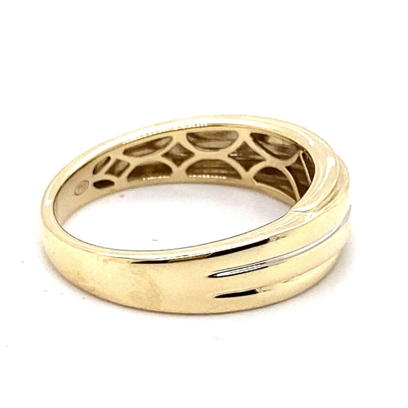 9CT YELLOW GOLD CLAW SET DIAMOND MENS  DRESS RING TW 3.8g