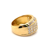 18CT YELLOW GOLD THICKENED TOP DIAMOND DRESS RING VALUED @ $6999