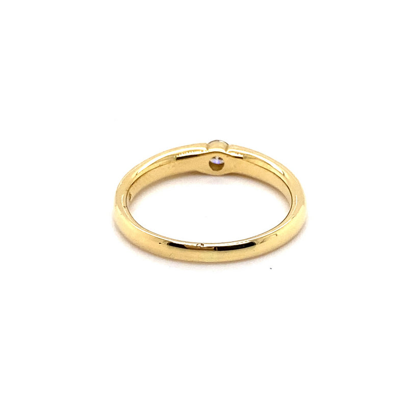 18CT YELLOW GOLD THICKENED TOP SEMI BEZEL SET DIAMOND DRESS RING VALUED @ $1899