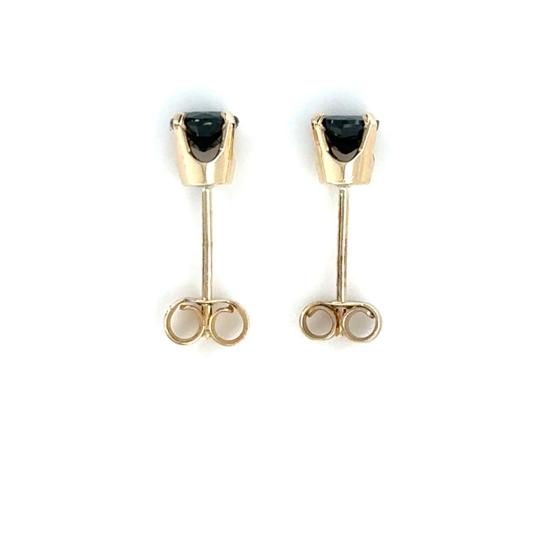 9ct YELLOW GOLD AUSTRALIAN SAPPHIRE SET STUD EARRINGS