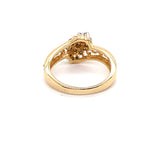 14CT YELLOW GOLD SCROLL FILGREE PATTERN DIAMOND DRESS RING VALUED @ $1199