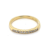 18CT YELLOW GOLD SEMI BEZEL SET DIAMOND  DRESS RING