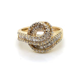 10CT YELLOW GOLD SWIRL PATTERN DIAMOND DRESS RING VALUED @ $3899