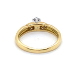 18CT YELLOW & WHITE GOLD THICKENED TOP DIAMOND DRESS RING VALUED @ $1799