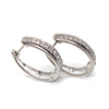 9CT WHITE GOLD DIAMONDS SET IN HUGGIE STYLE EARRINGS