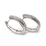 9CT WHITE GOLD DIAMONDS SET IN HUGGIE STYLE EARRINGS