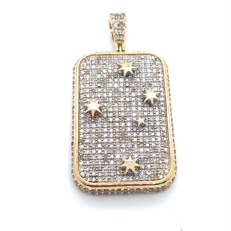 9CT YELLOW GOLD ROUNDED RECTANGULAR DIAMOND PENDANT VALUED @ $8099