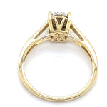 9CT YELLOW GOLD DIAMONDS SET IN RAISED SETTING & SHOULDER DRESS RING