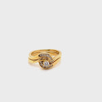 18CT YELLOW GOLD WRAP AROUND STYLE DIAMOND BRIDAL SET VALUED @ $2599