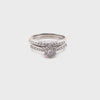 9CT WHITE GOLD FLOW UP STYLE DIAMOND BRIDAL SET VALUED @ $2099