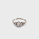 18CT WHITE GOLD & PLATINUM MIX FILIGREE DIAMOND DRESS RING VALUED @ $ 1799