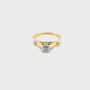 18CT YELLOW GOLD & PALLADIUM FLOW UP STYLE DIAMOND DRESS RING VALUED @ $2499