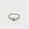 9CT YELLOW GOLD PINCHED SHOULDER DIAMOND DRESS RING VALUED @ $1599