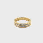 9CT YELLOW GOLD CHANNEL SET DIAMOND DRESS RING VALUED @ $1999