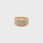 10CT YELLOW GOLD THICKENED TOP CHANNEL SET DIAMOND DRESS RING VALUED @ $2599