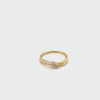 18CT YELLOW GOLD SPLIT SHOULDER DIAMOND DRESS RING VALUED @ $1299