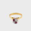 18CT YELLOW & WHITE GOLD RUBIES & DIAMOND DRESS RING VALUED @ $4499