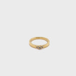 18CT YELLOW GOLD RAISED BEZEL SET DIAMOND DRESS RING VALUED @ $1899