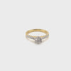 9CT YELLOW & WHITE GOLD THICKENED TOP STYLE DRESS RING VALUED @ $1199