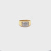 9CT YELLOW GOLD THICKENED TOP MENS DIAMOND DRESS RING VALUED @ $1999