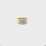 9CT YELLOW GOLD THICKENED TOP MENS DIAMOND DRESS RING VALUED @ $1999