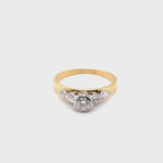 18CT YELLOW GOLD & PLATINUM DIAMOND DRESS RING VALUED @ $2499