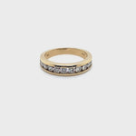 10CT YELLOW GOLD THICKENED TOP CHANNEL SET DIAMOND DRESS RING VALUED @ $1999