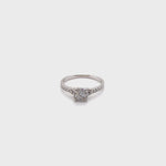 9CT WHITE GOLD SPLIT SHOULDER DIAMOND DRESS RING VALUED @ $1799