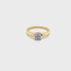 18CT YELLOW & WHITE GOLD THICKENED TOP STYLE DIAMOND DRESS RING VALUED @ $1799