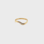 18CT YELLOW GOLD CURVED DIAMOND DRESS RING VALUED @ $1549