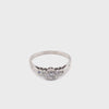 14CT WHITE GOLD POINTED SHOULDER DIAMOND DRESS RING VALUED @ $3799