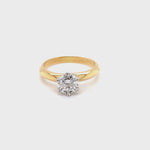 18CT YELLOW GOLD SOLITAIRE DIAMOND DRESS RING VALUED @ $9999