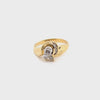 18CT YELLOW & WHITE GOLD WRAP AROUND STYLE DIAMOND DRESS RING VALUED @ $3399