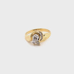 18CT YELLOW & WHITE GOLD WRAP AROUND STYLE DIAMOND DRESS RING VALUED @ $3399